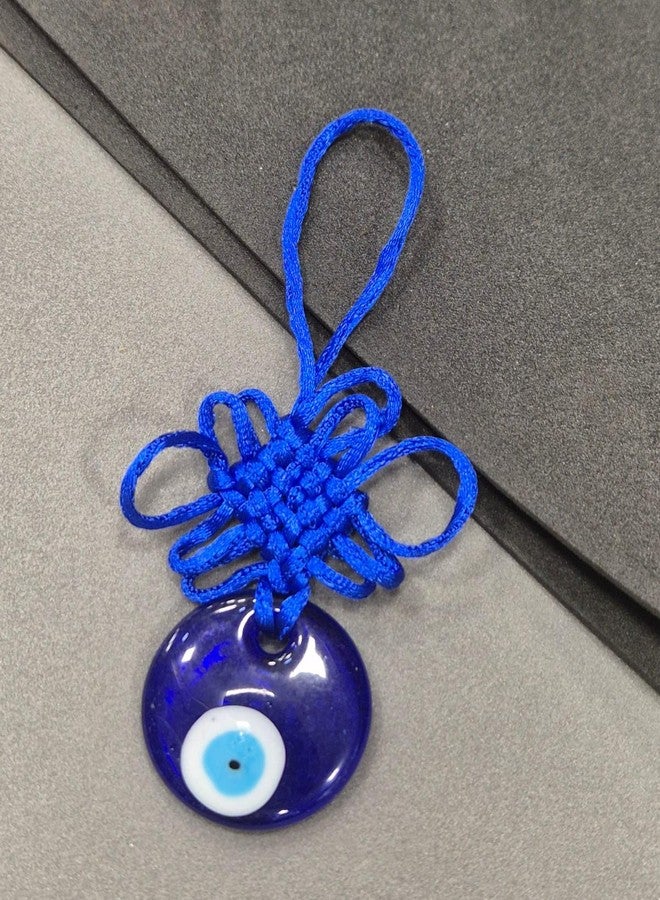 DT DECTONE Decorative Crystal Blue Evil Eye Wall Hanging for Car & Door//Office Hanging for Good Luck and Prosperity (Small Round) - Image 4